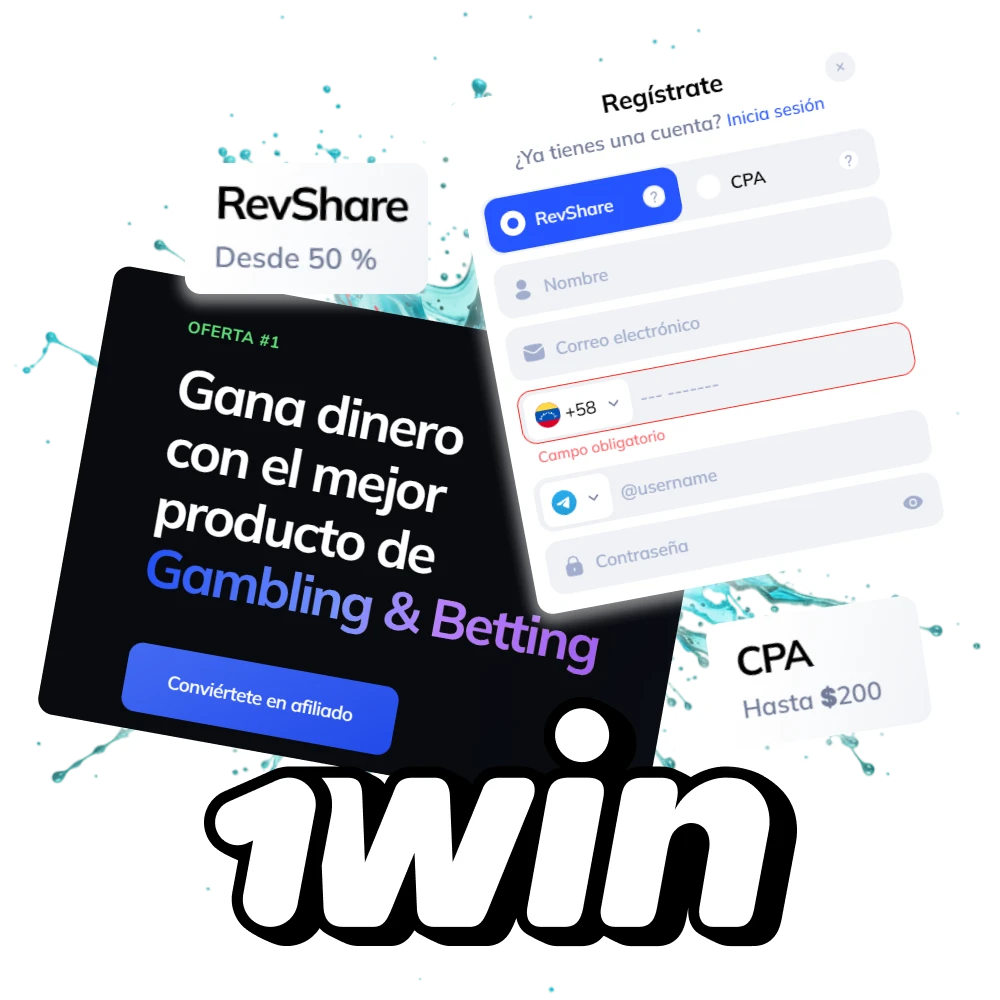 Únete al programa de afiliados de 1Win para ganar dinero.