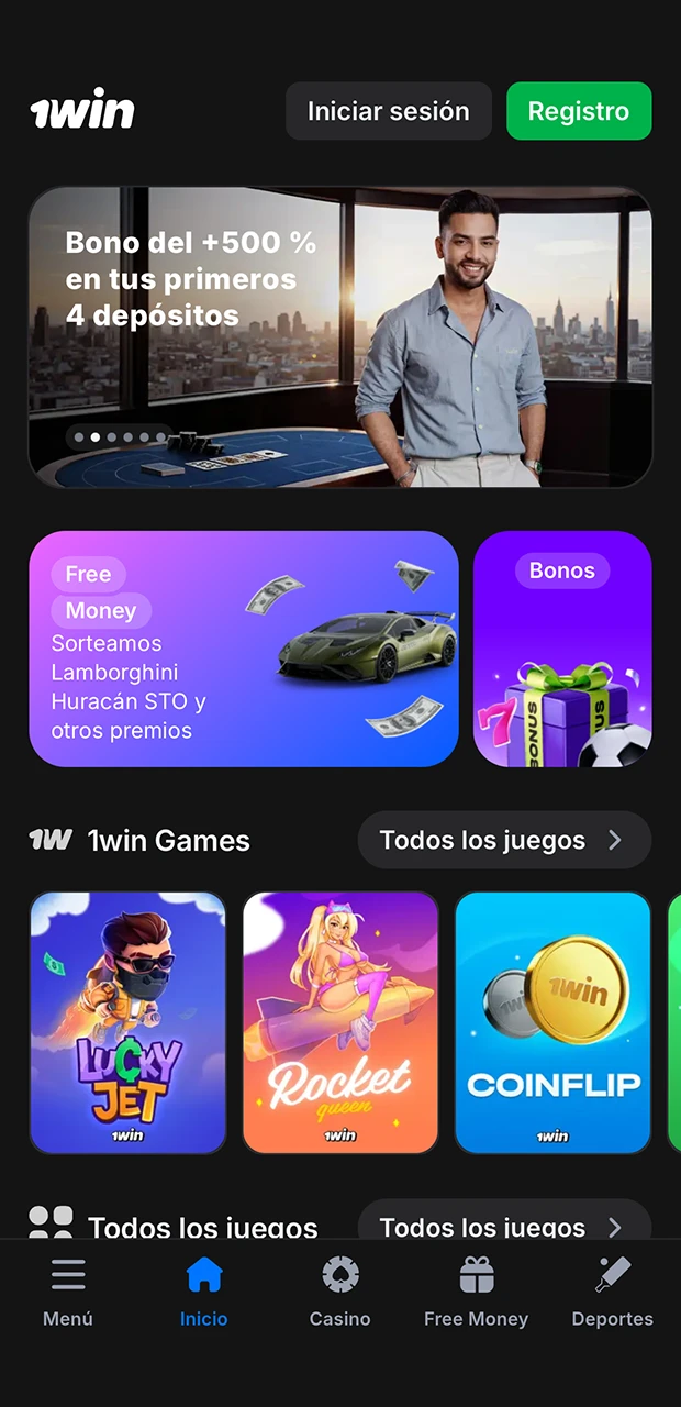 Abre el navegador Safari y entra en la página web de 1Win.