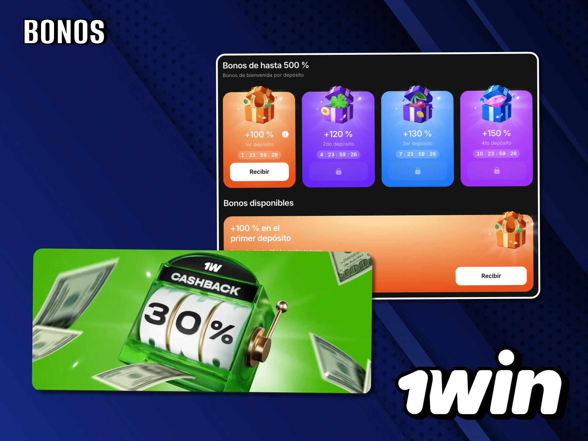 Los bonos te ayudarán a aumentar tu primer depósito para jugar a Balloon en el sitio web 1Win.
