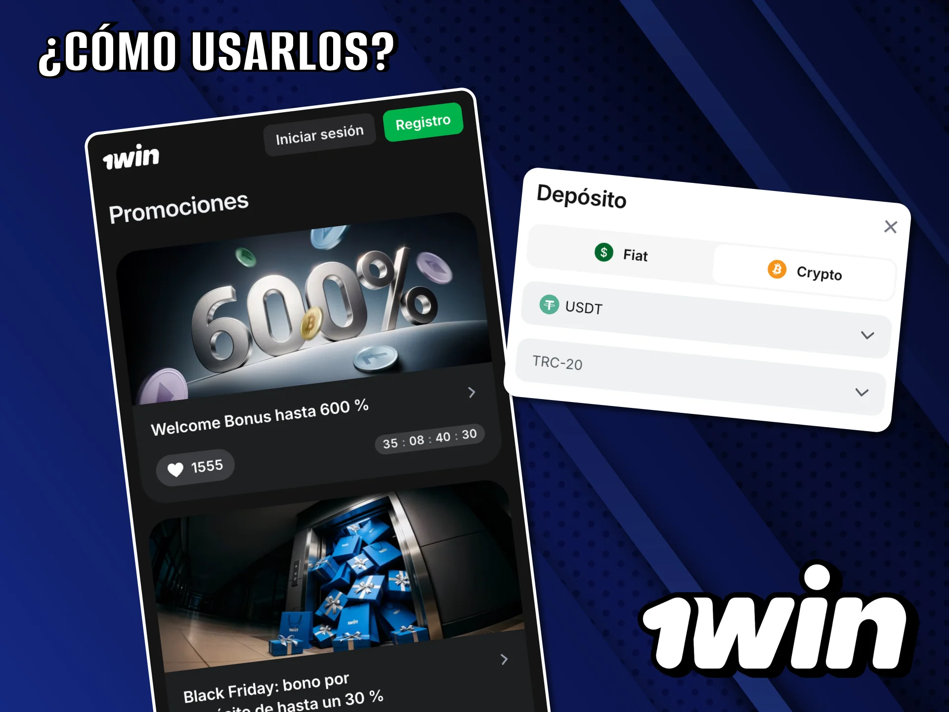 Consulte las instrucciones para utilizar los bonos de 1Win.