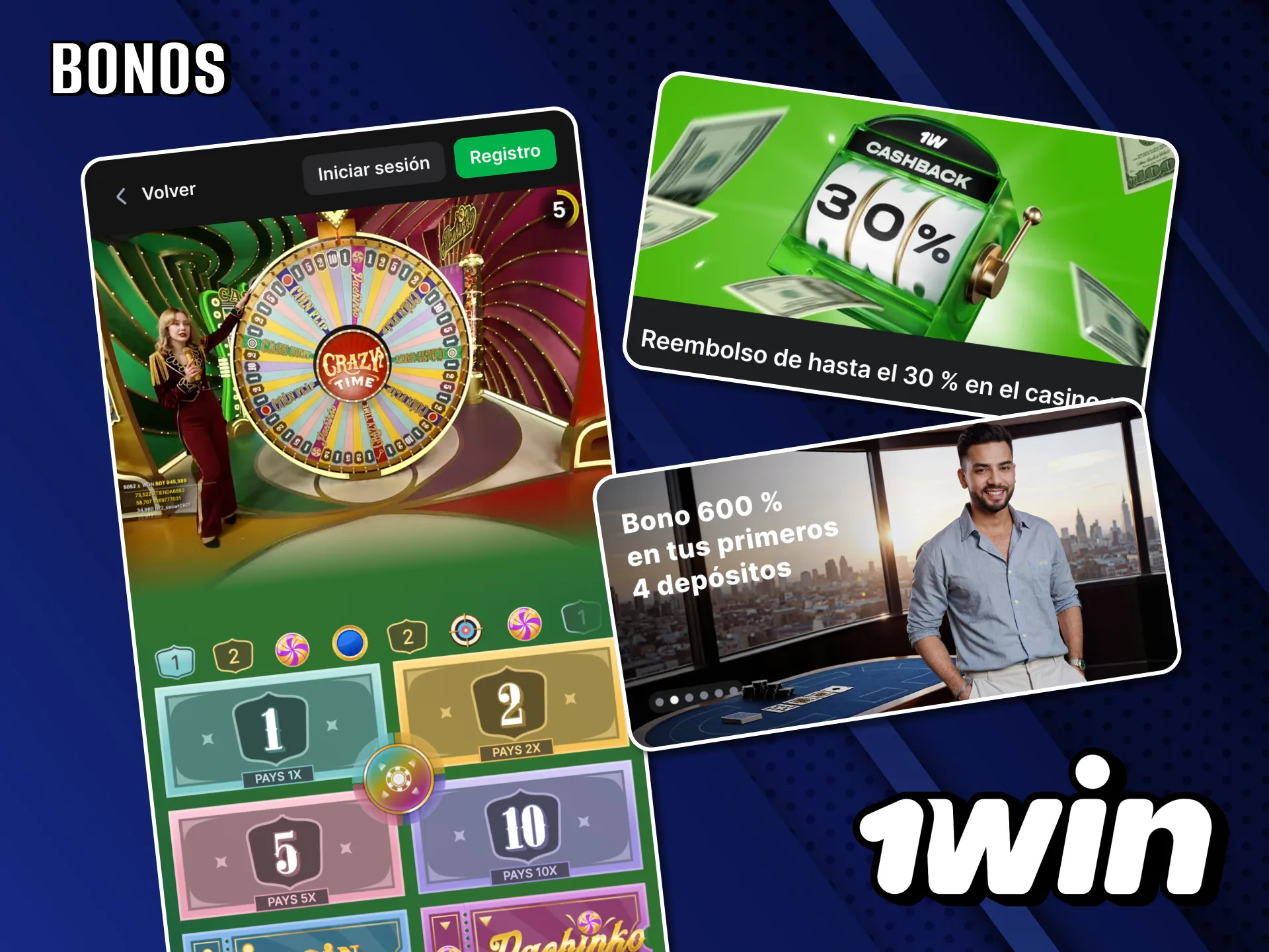 Bonos especiales de Crazy Time disponibles en 1Win.