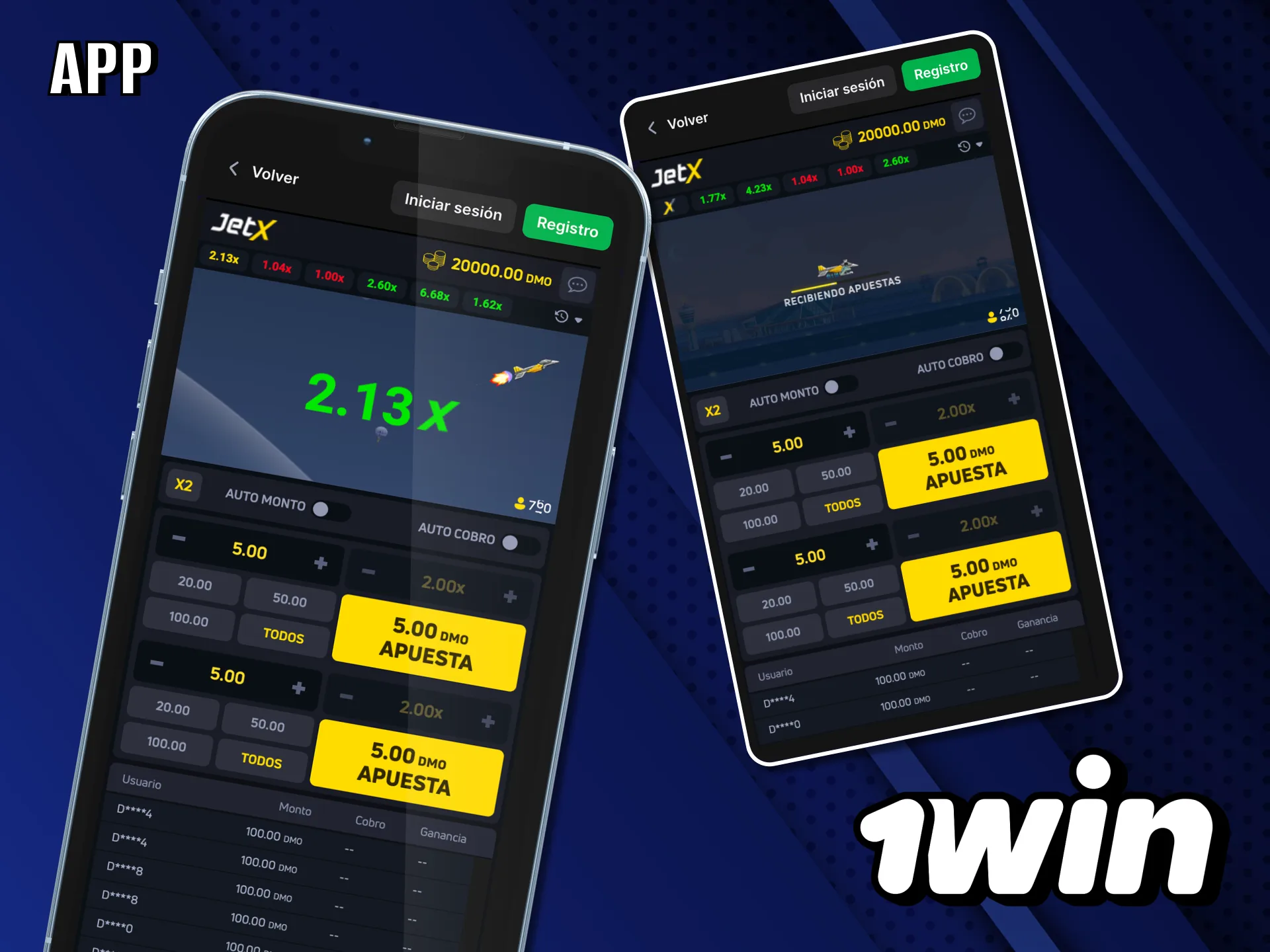 En 1Win disfruta JetX a través de la app.