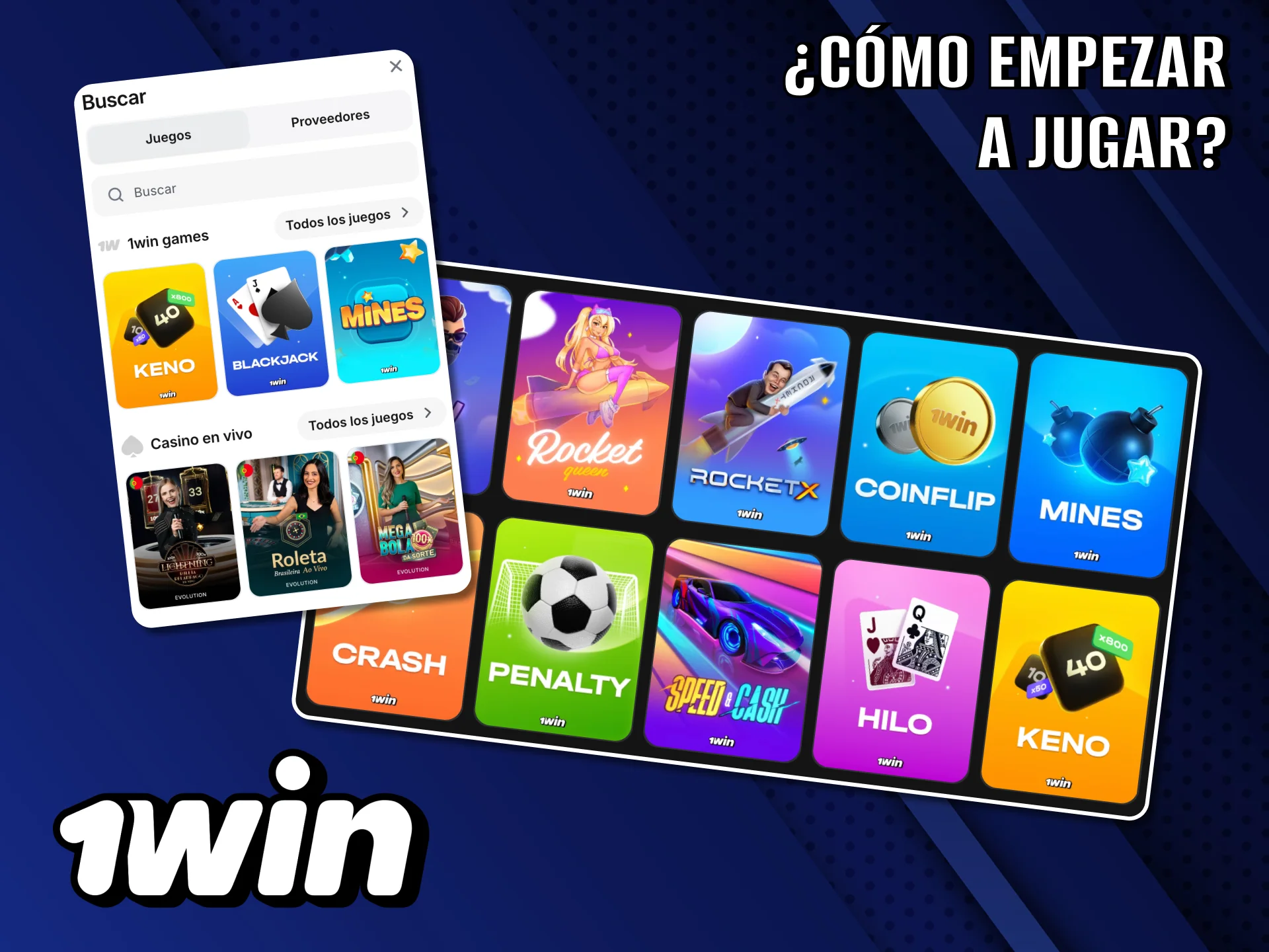 En 1Win comienza tu experiencia de juego fácilmente.